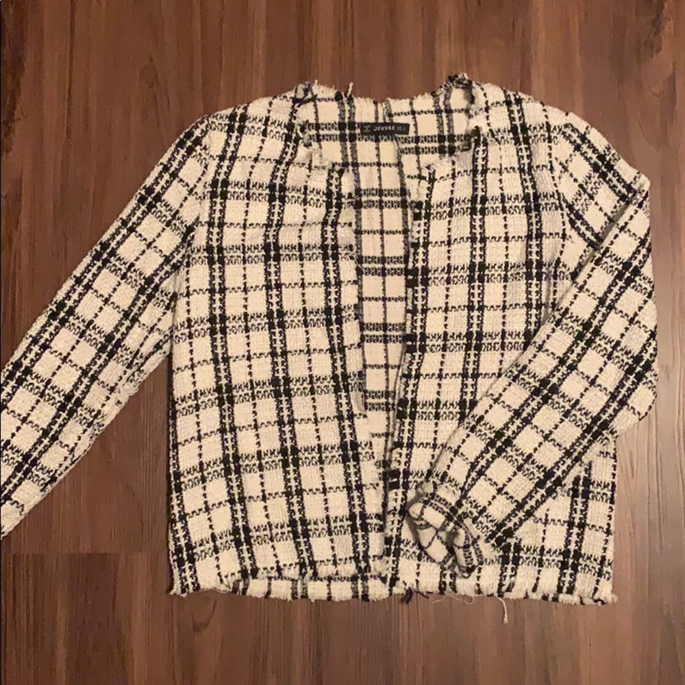 Black and white blazer